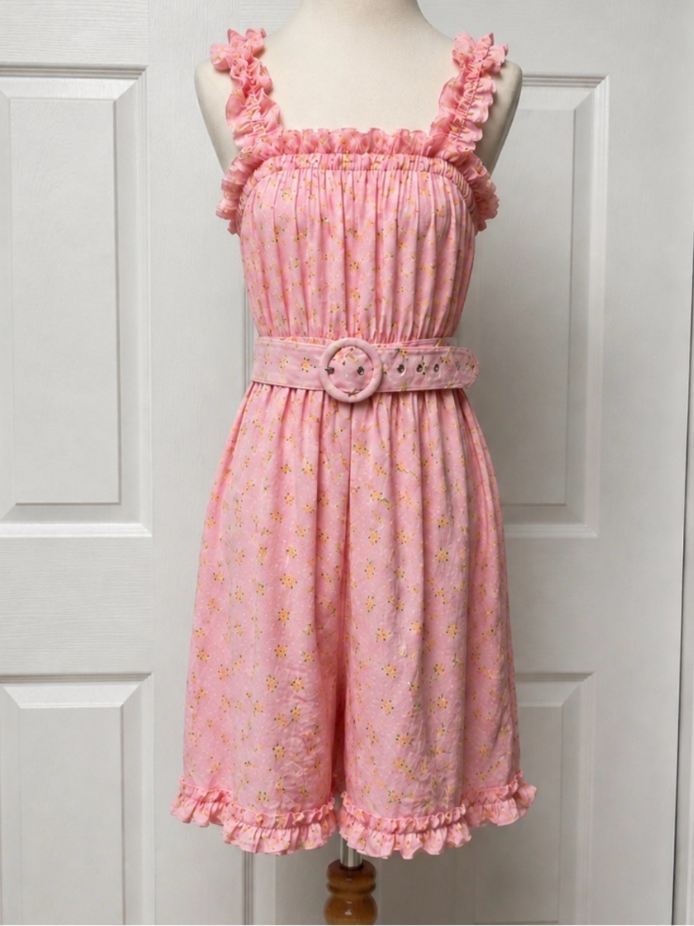 Faithfull the Brand Mid Summer Mini Dress Luda Floral Pink NWT Small - Picture 1 of 9